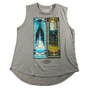 FROZEN (2013) Official Disney Mirror Anna & Elsa Sleeveless T-Shirt Size L